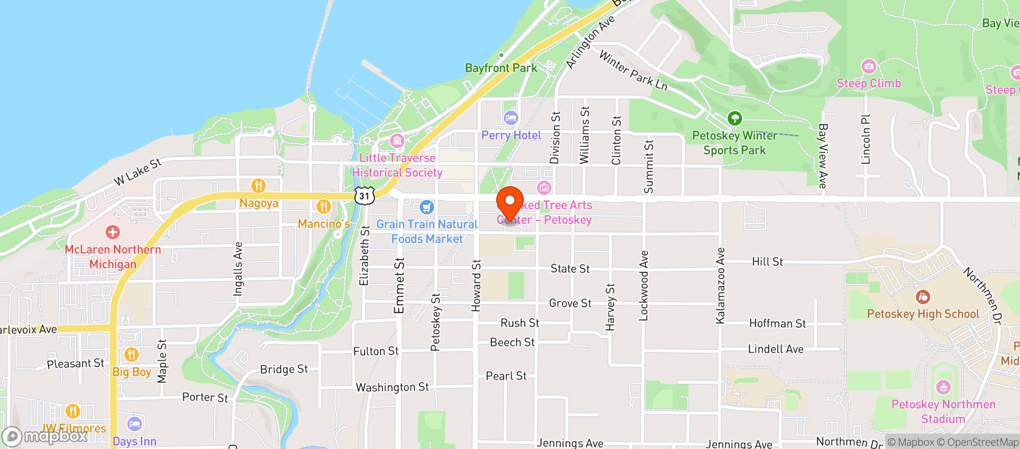 Map showing The Back Lot