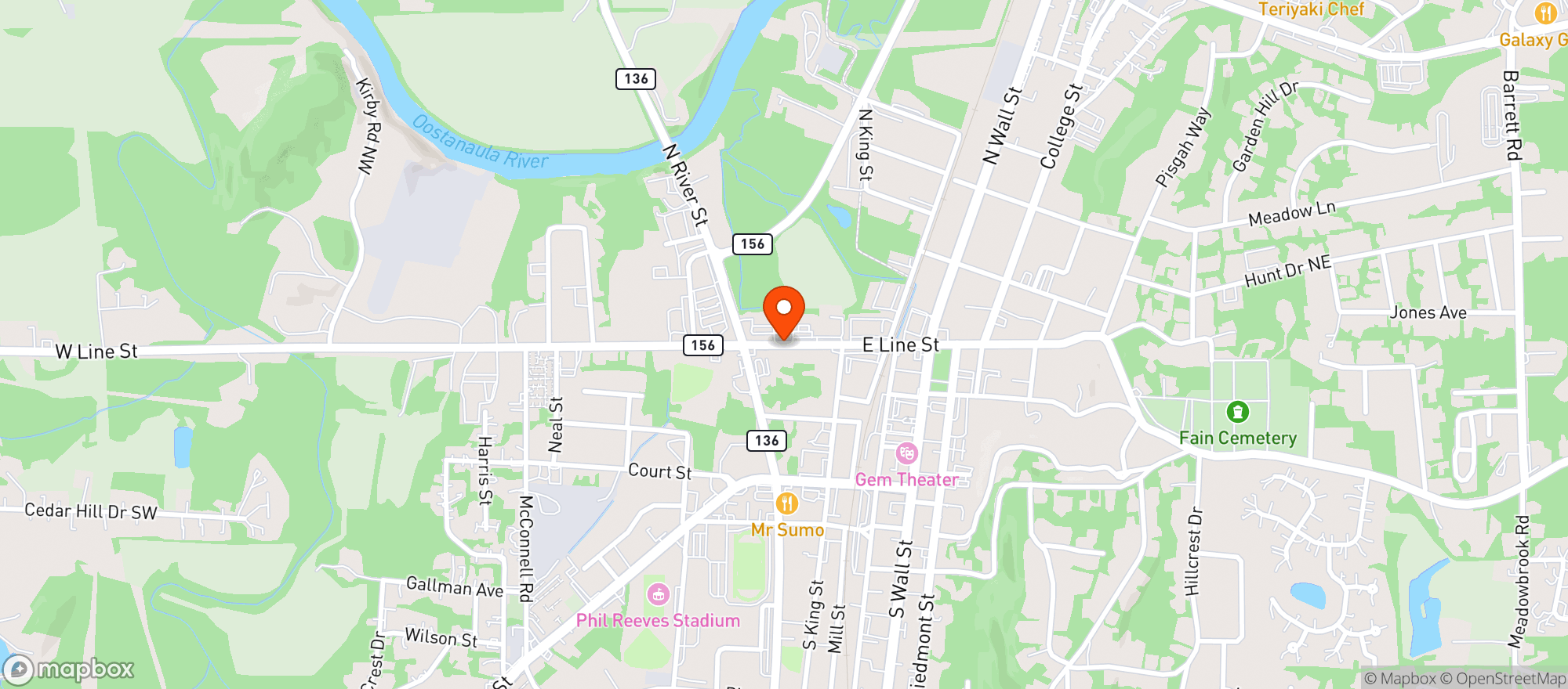 Map showing Warehouse Liquor & Tobacco