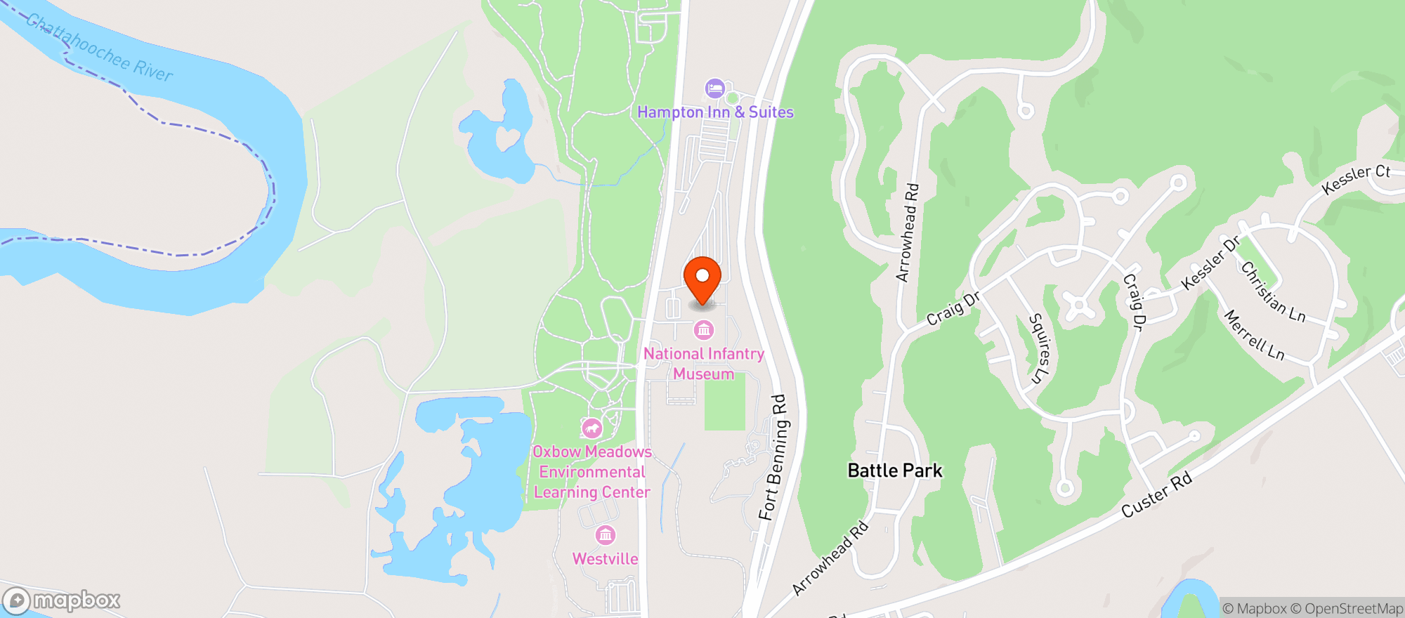 Map showing National Infantry Museum