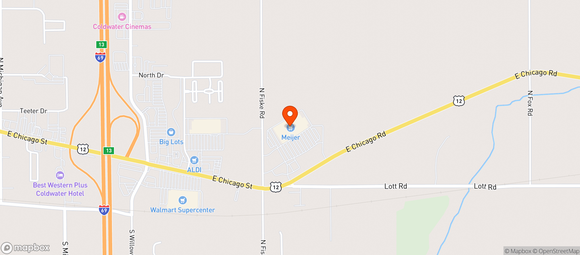 Map showing Meijer