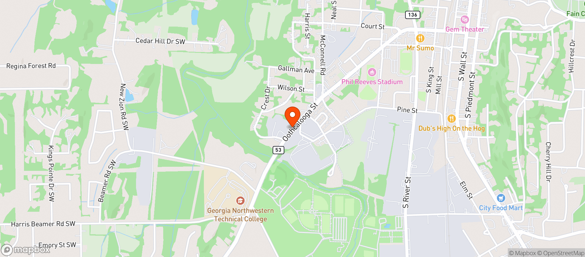 Map showing Circle K #188(Gas Express) - Hwy 53 Spur