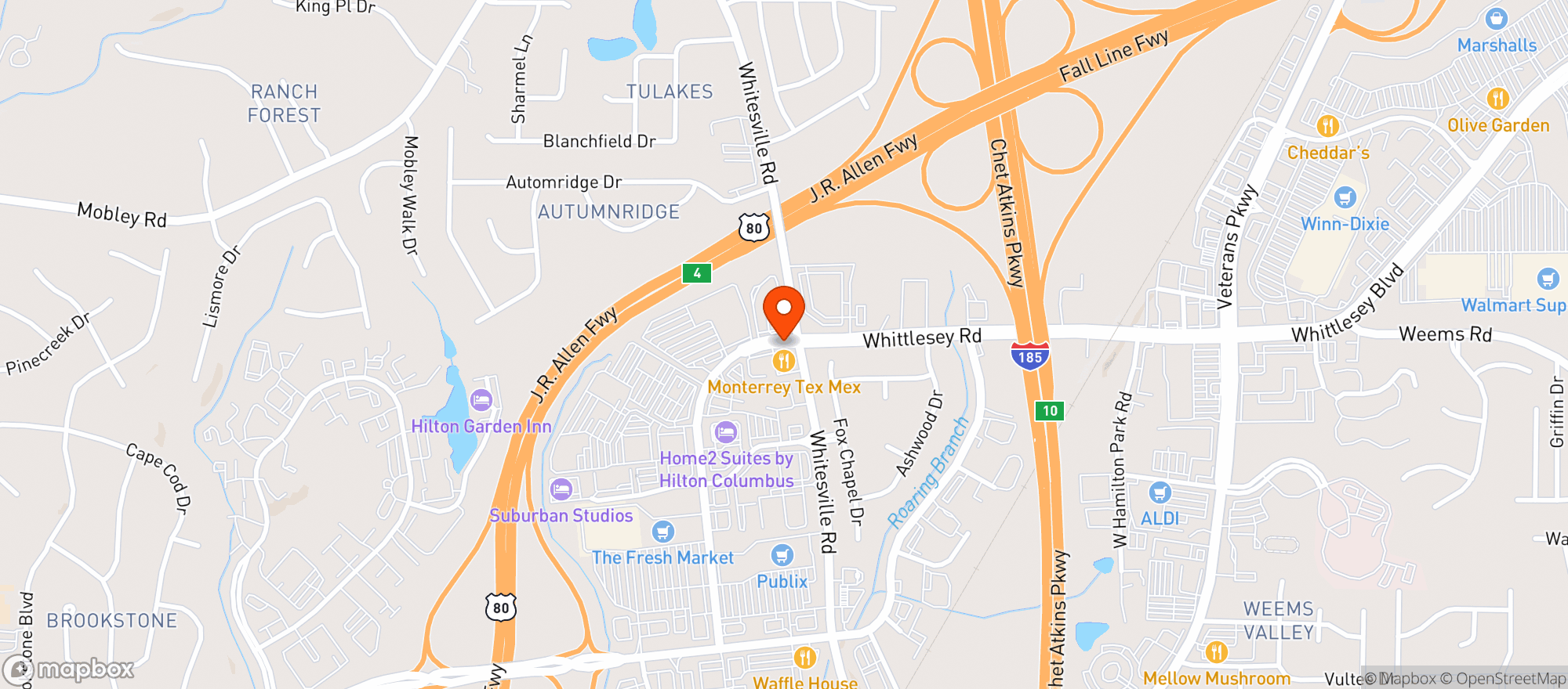 Map showing Wine & Spirits At Bradley Park