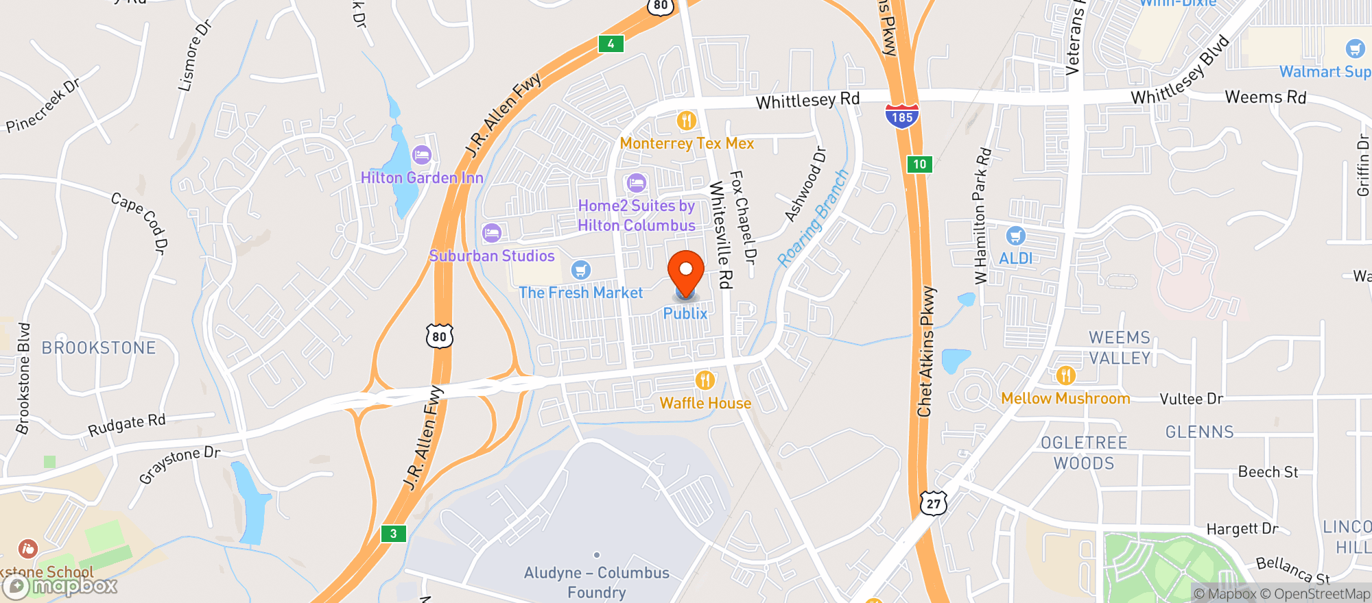 Map showing Publix Super Market