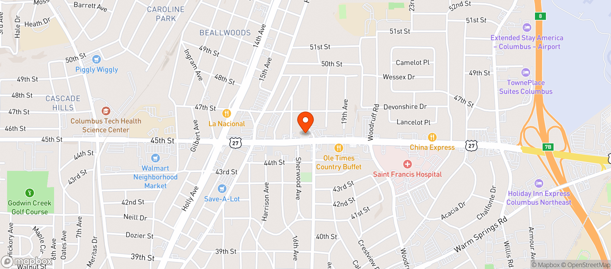 Map showing Circle K #2706685