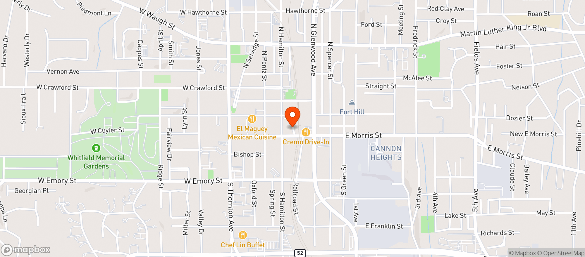 Map showing Crescent City Tavern