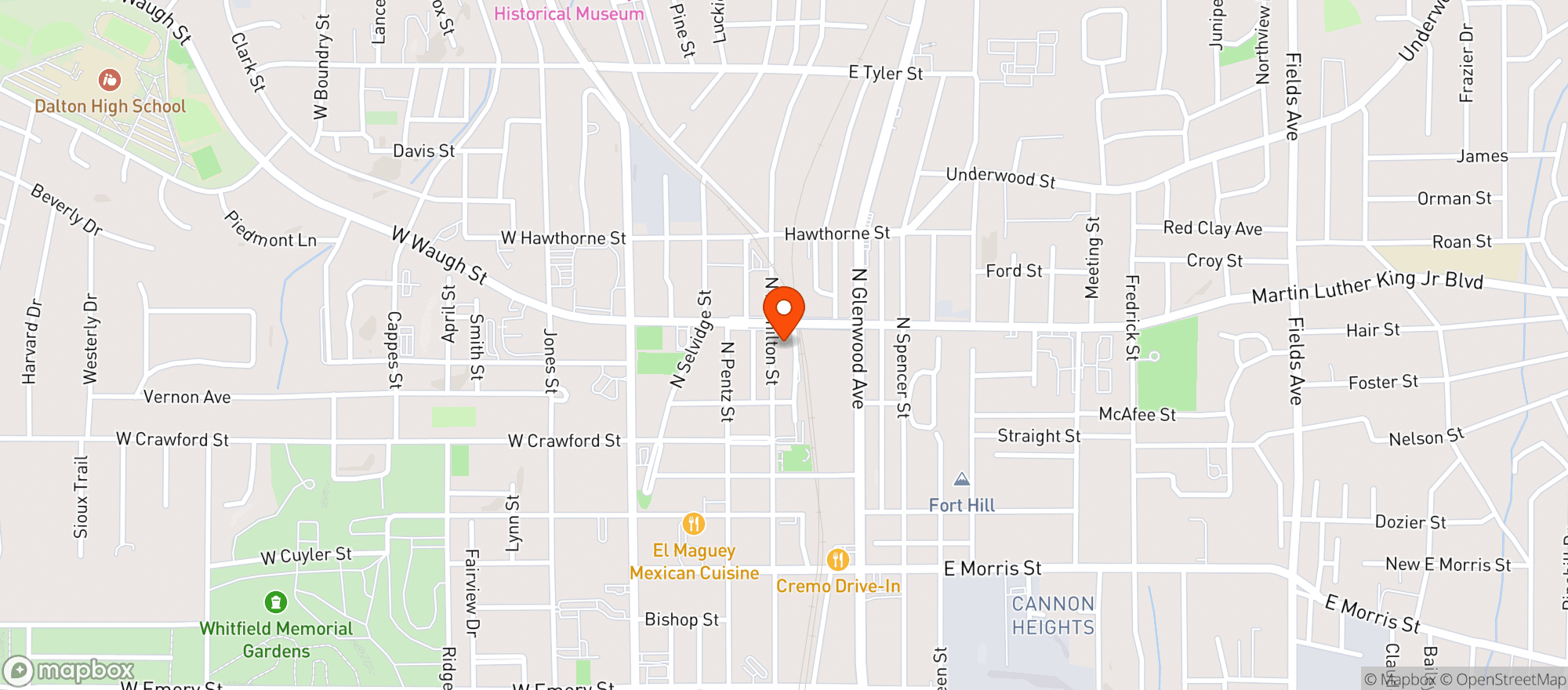 Map showing The Green Door General Store