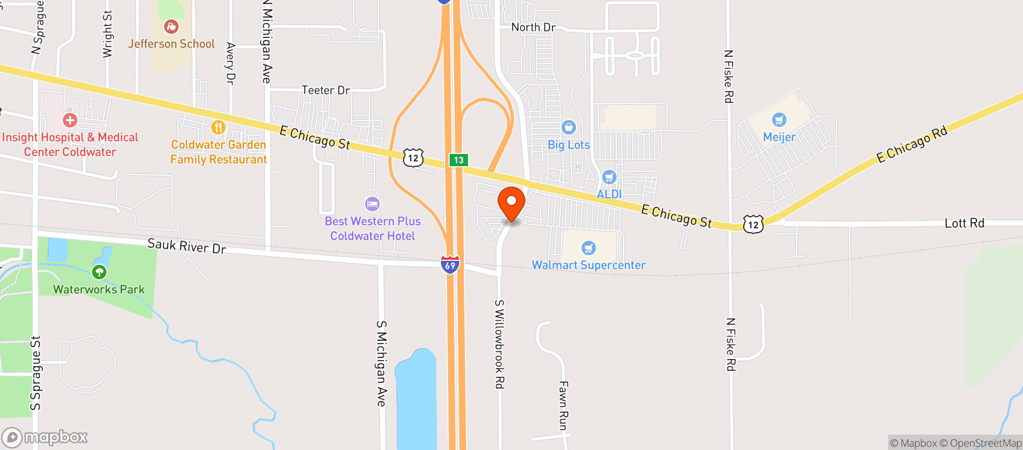 Map showing Gnc