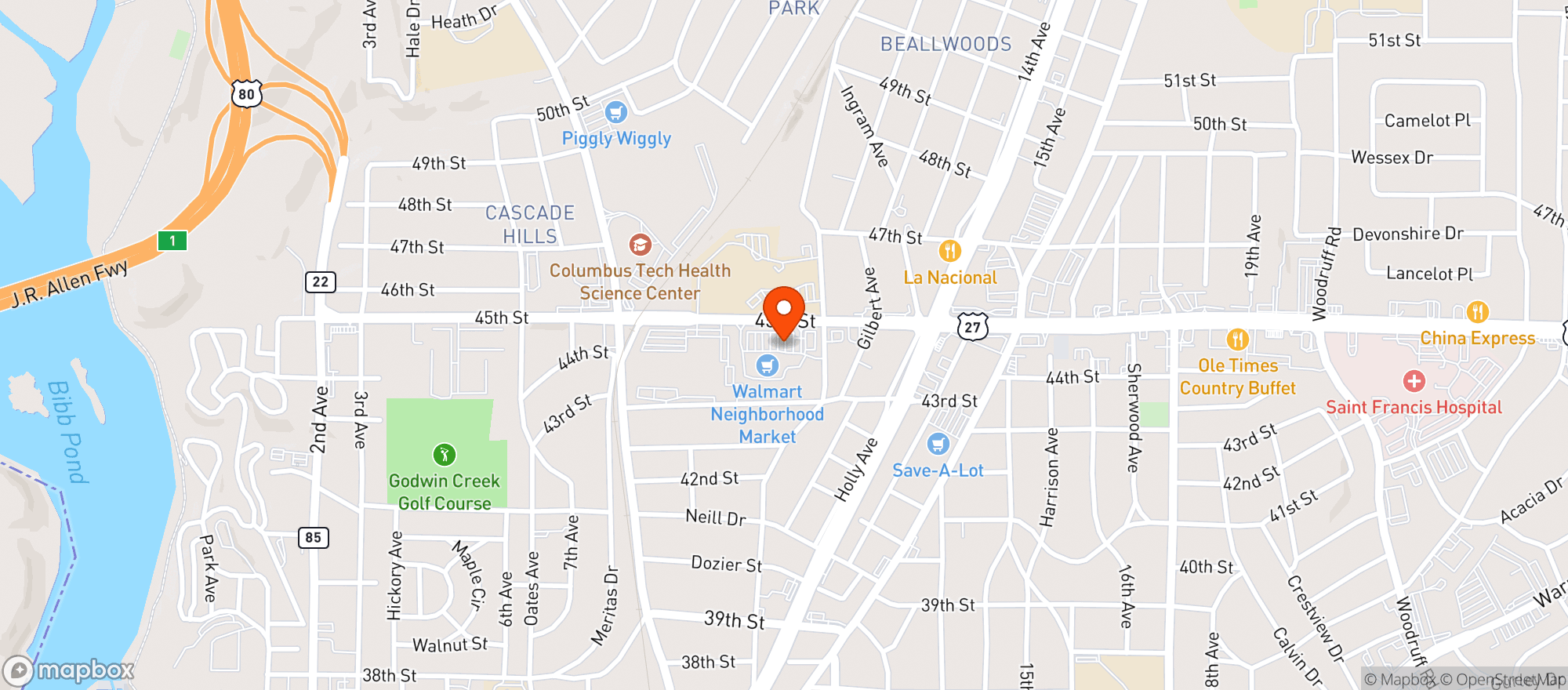 Map showing Walmart Neighborhood Market
