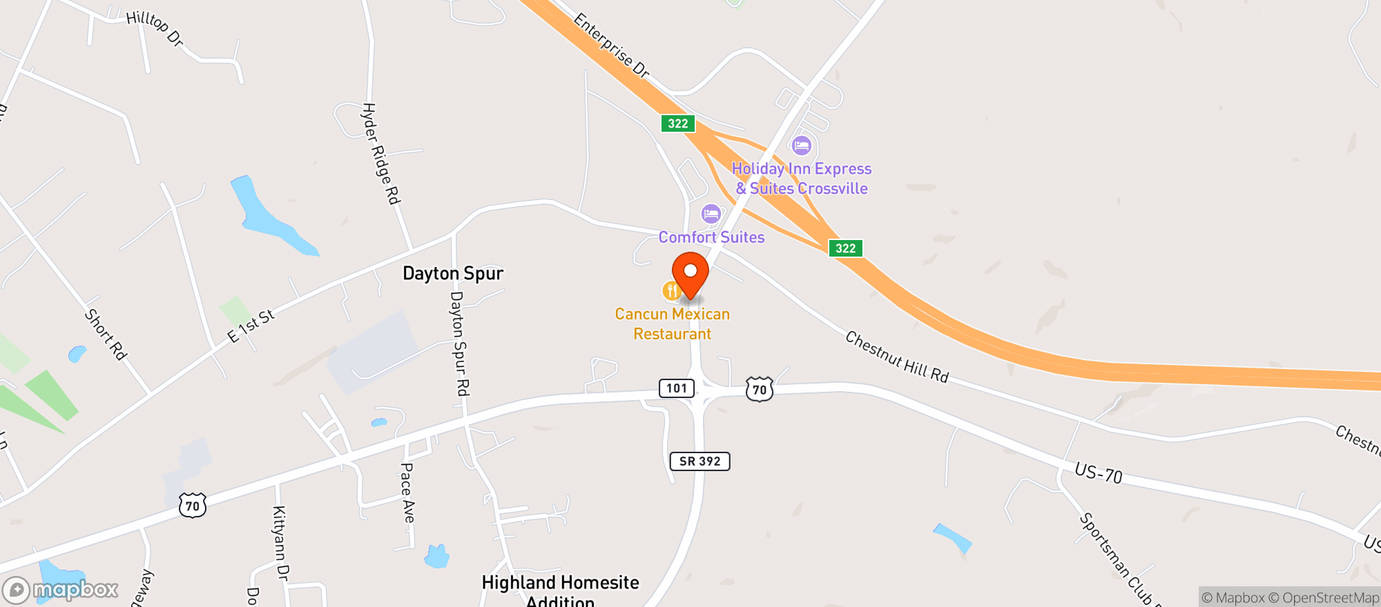 Map showing Evolve Smoke Shop