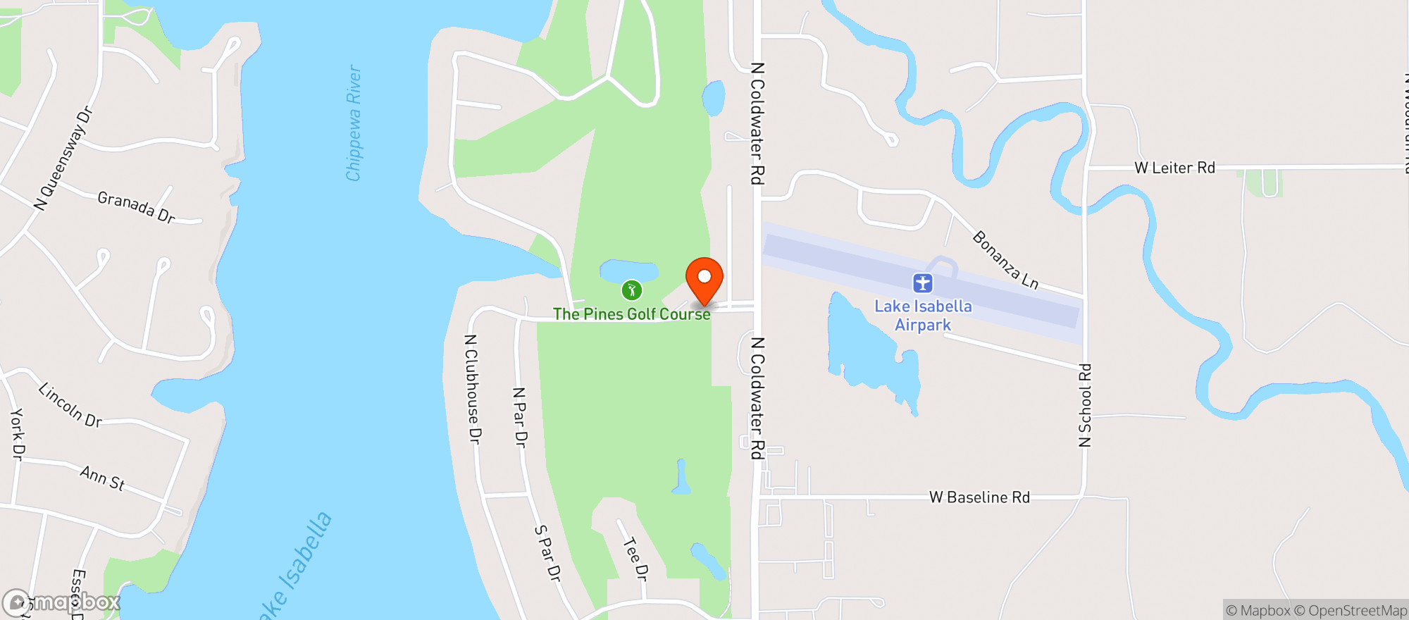 Map showing PINES GOLF COURSE #0