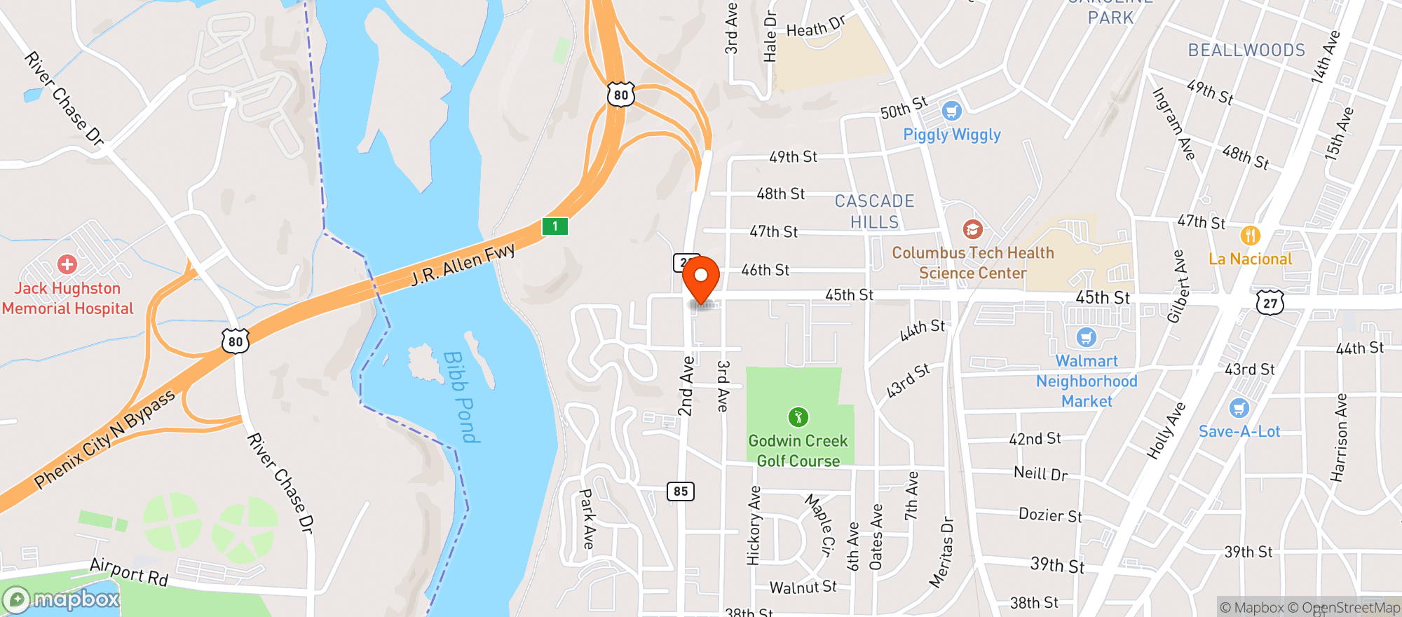 Map showing Circle K #6702 (2nd Ave)