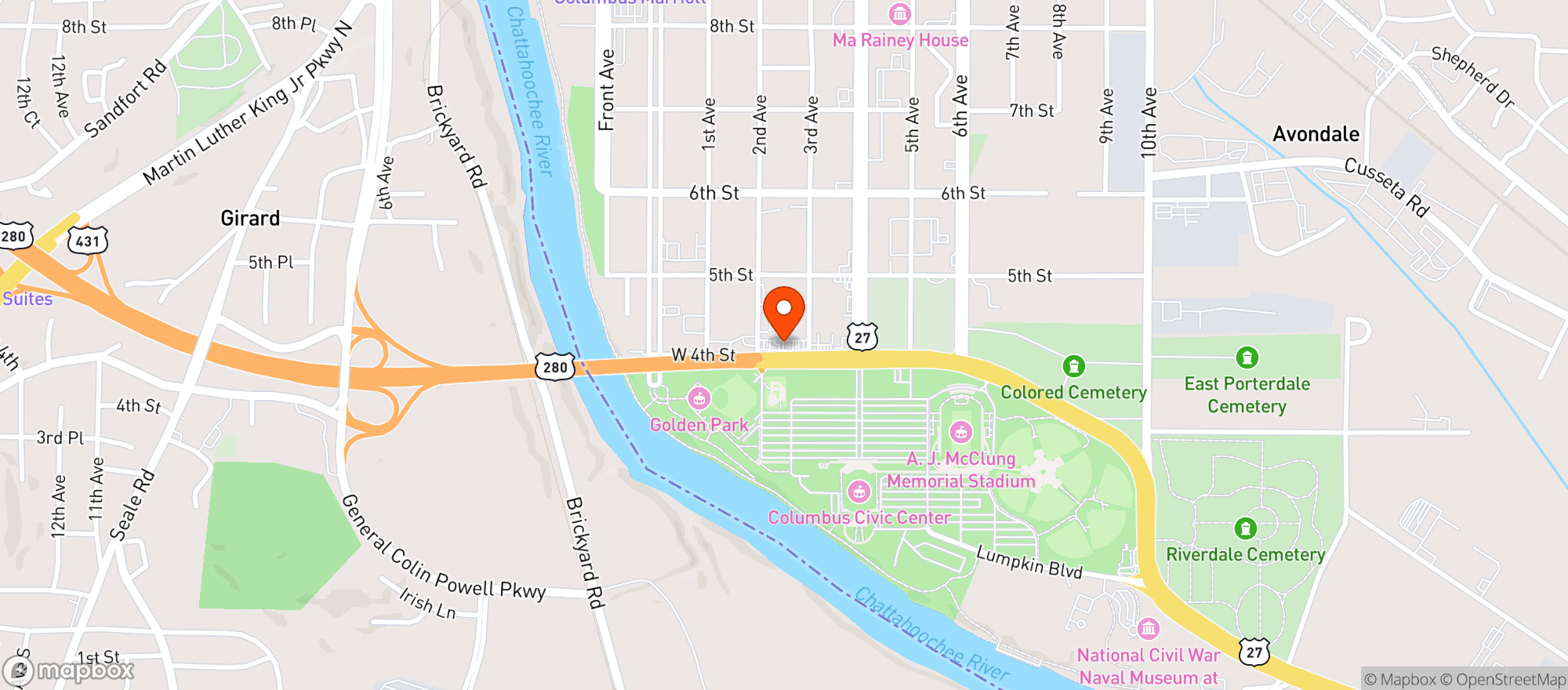 Map showing CIRCLE K #2706678