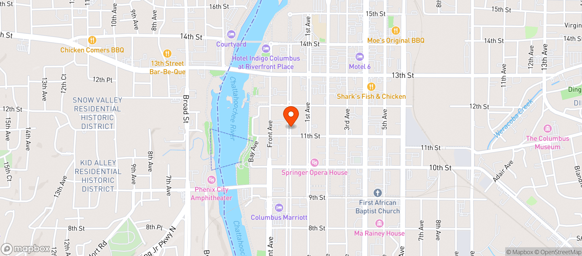 Map showing Agave Bar & Grill