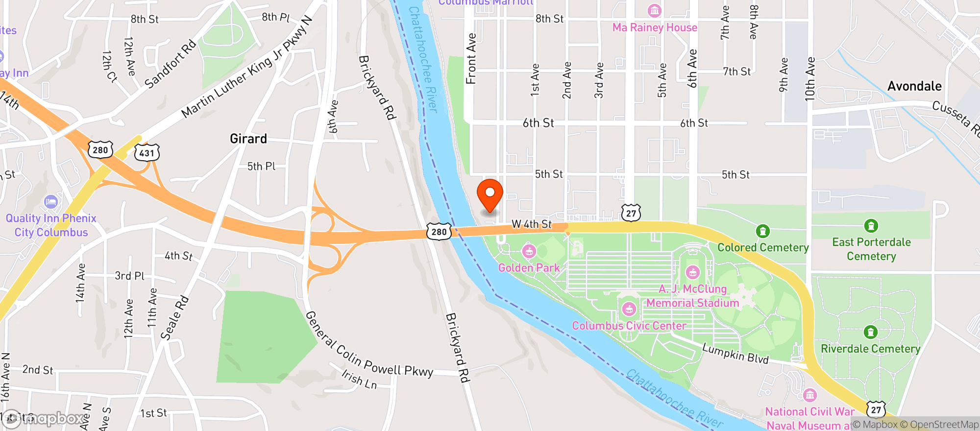 Map showing 405 Broadway