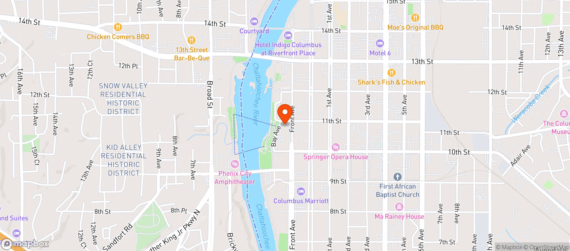Map showing 11th & Bay