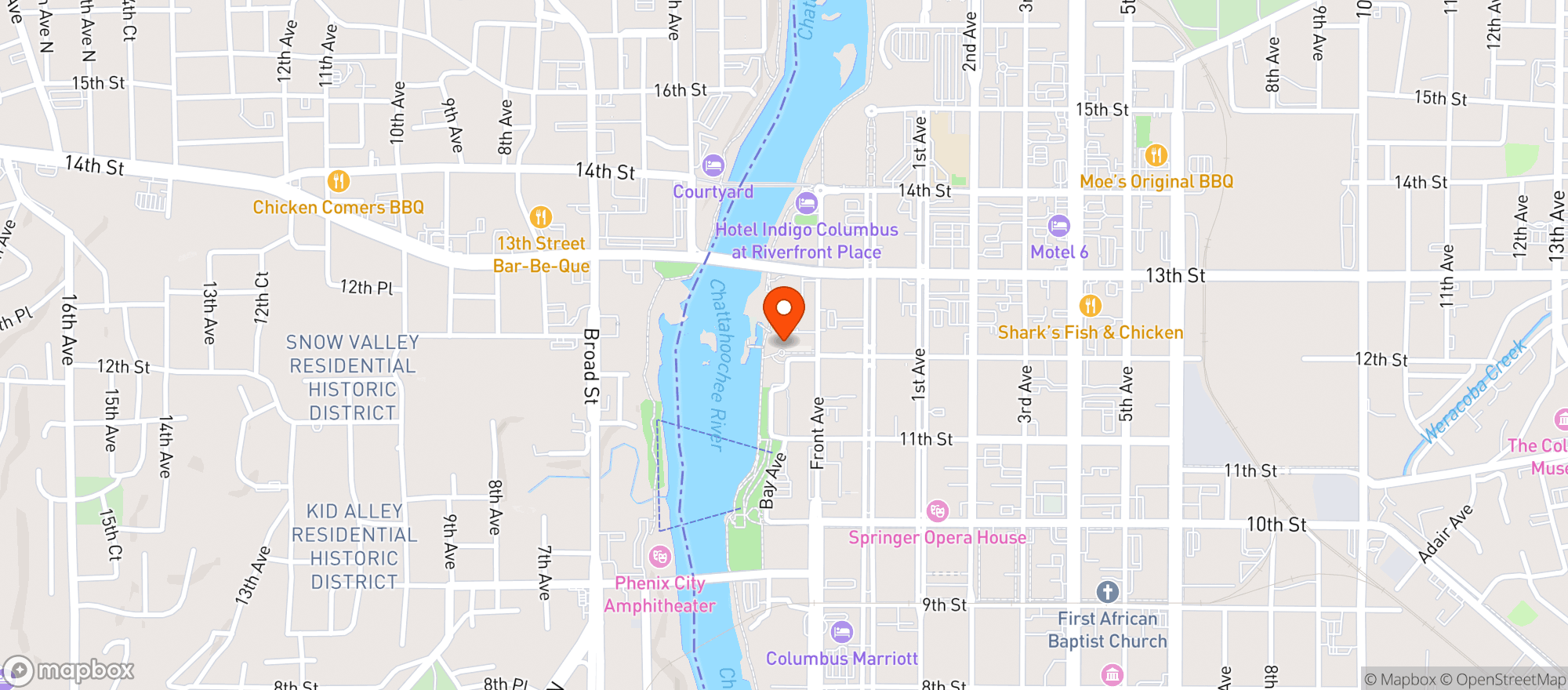 Map showing Epic Restaurant