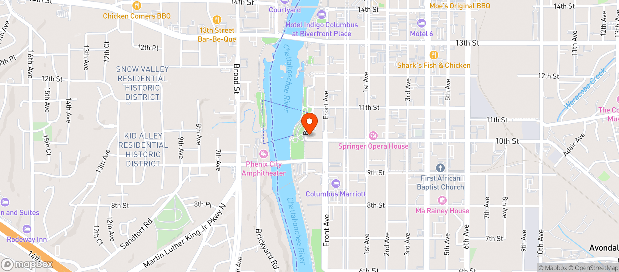 Map showing Paws Columbus Inc