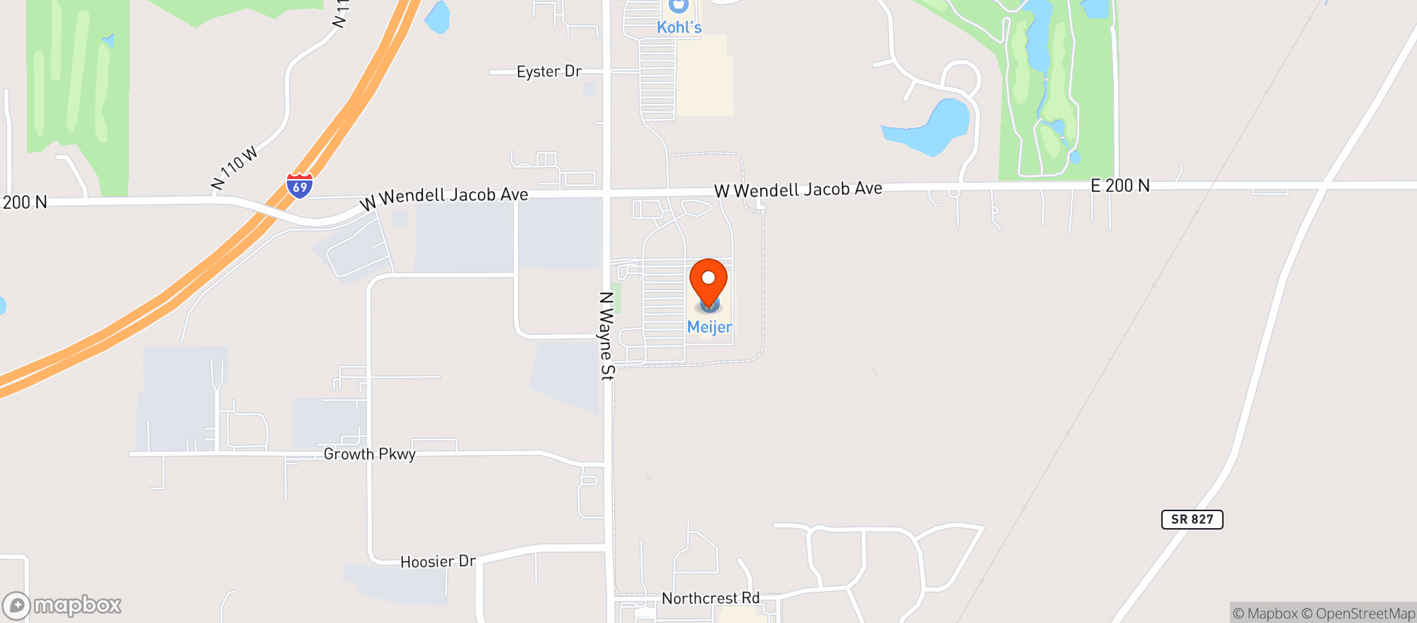 Map showing Meijer