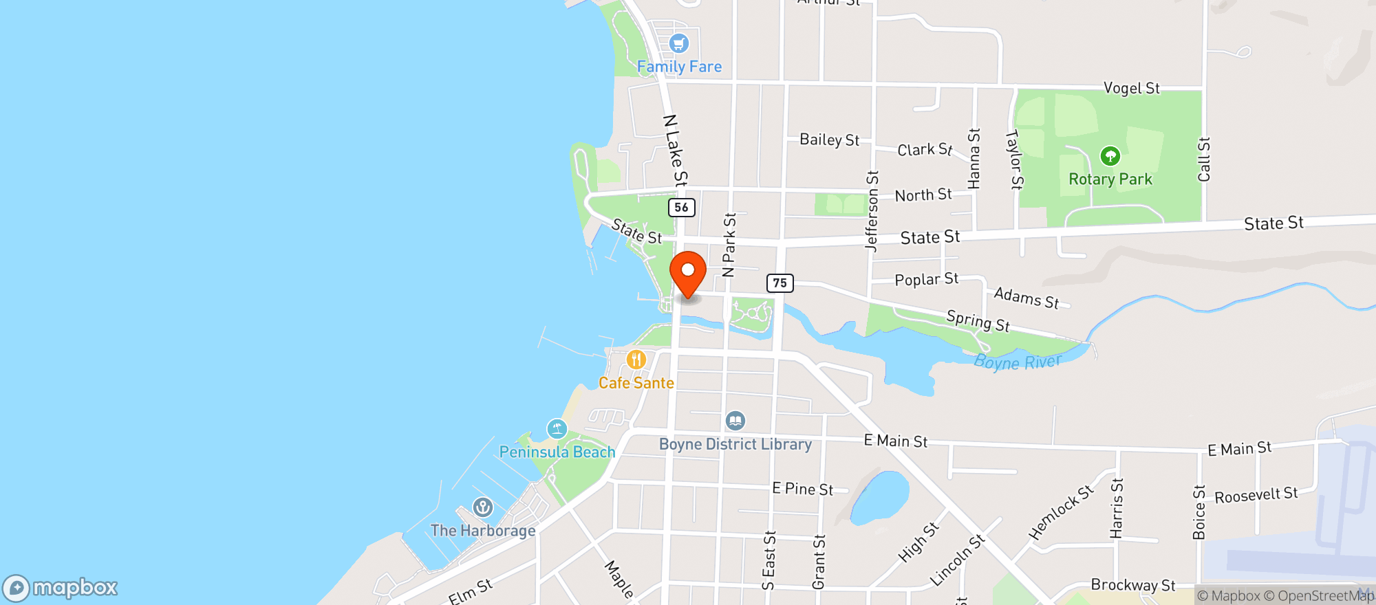 Map showing Eagles Lodge #1583