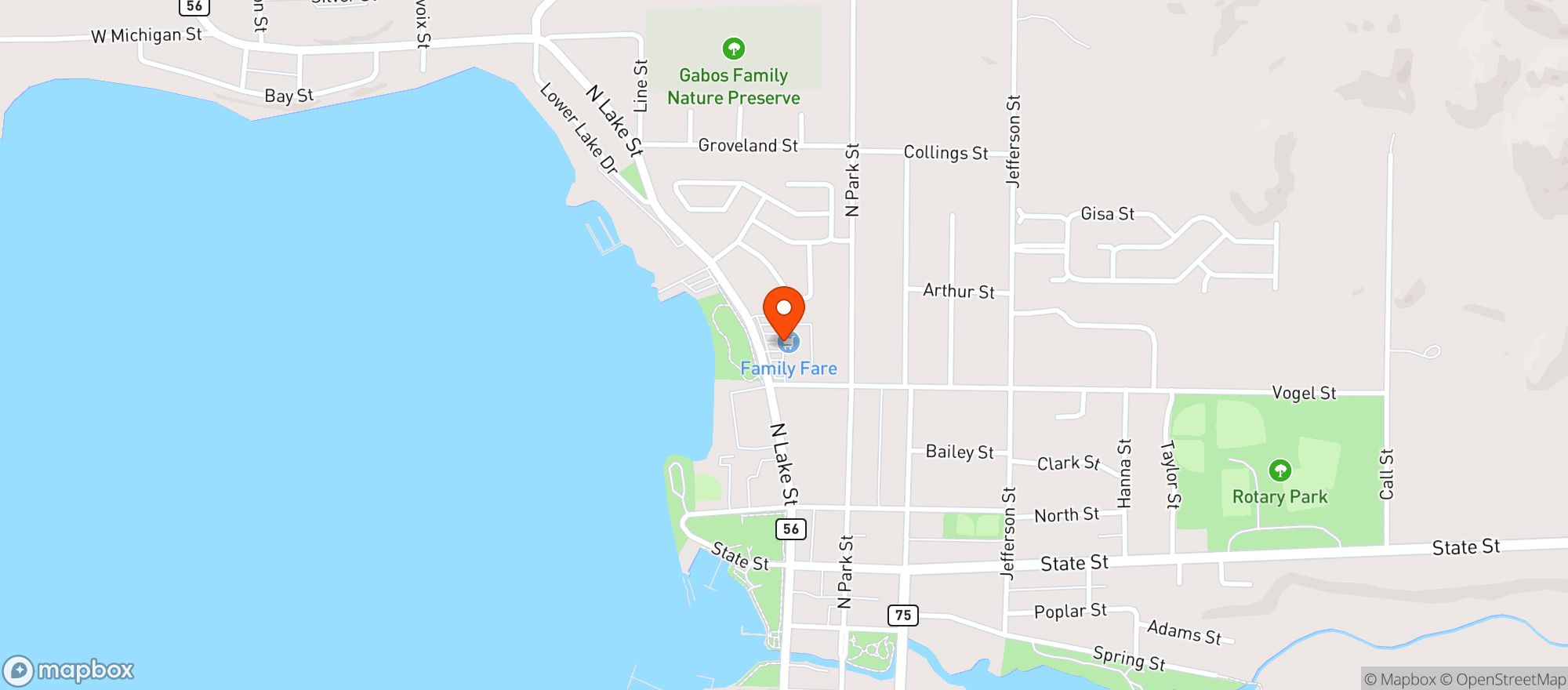 Map showing Family Fare