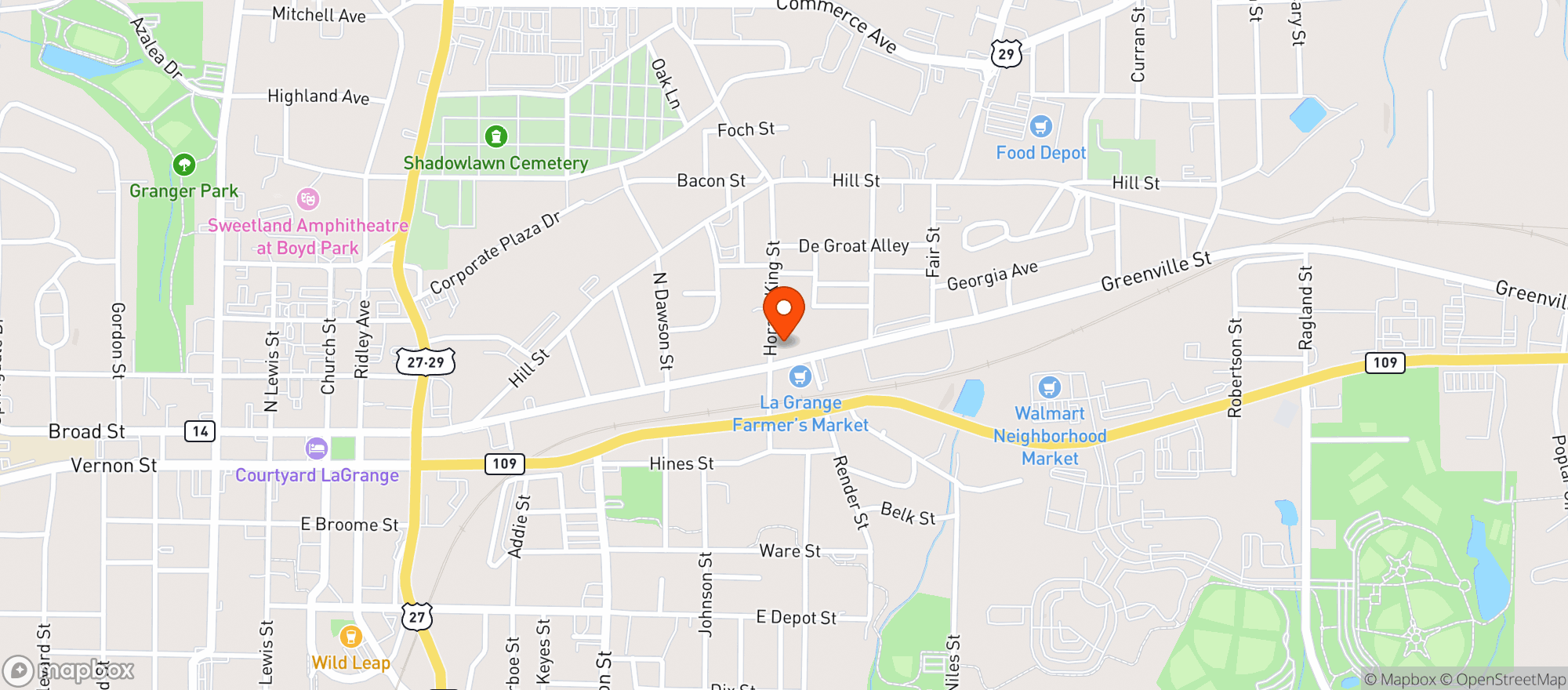 Map showing QP Food Mart
