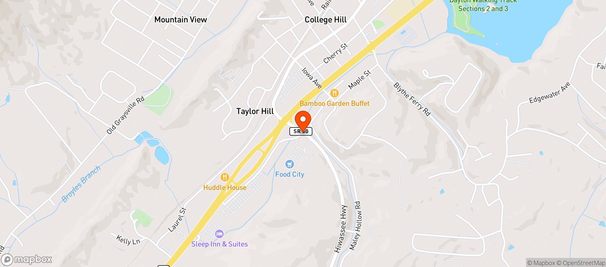 Map showing Food City