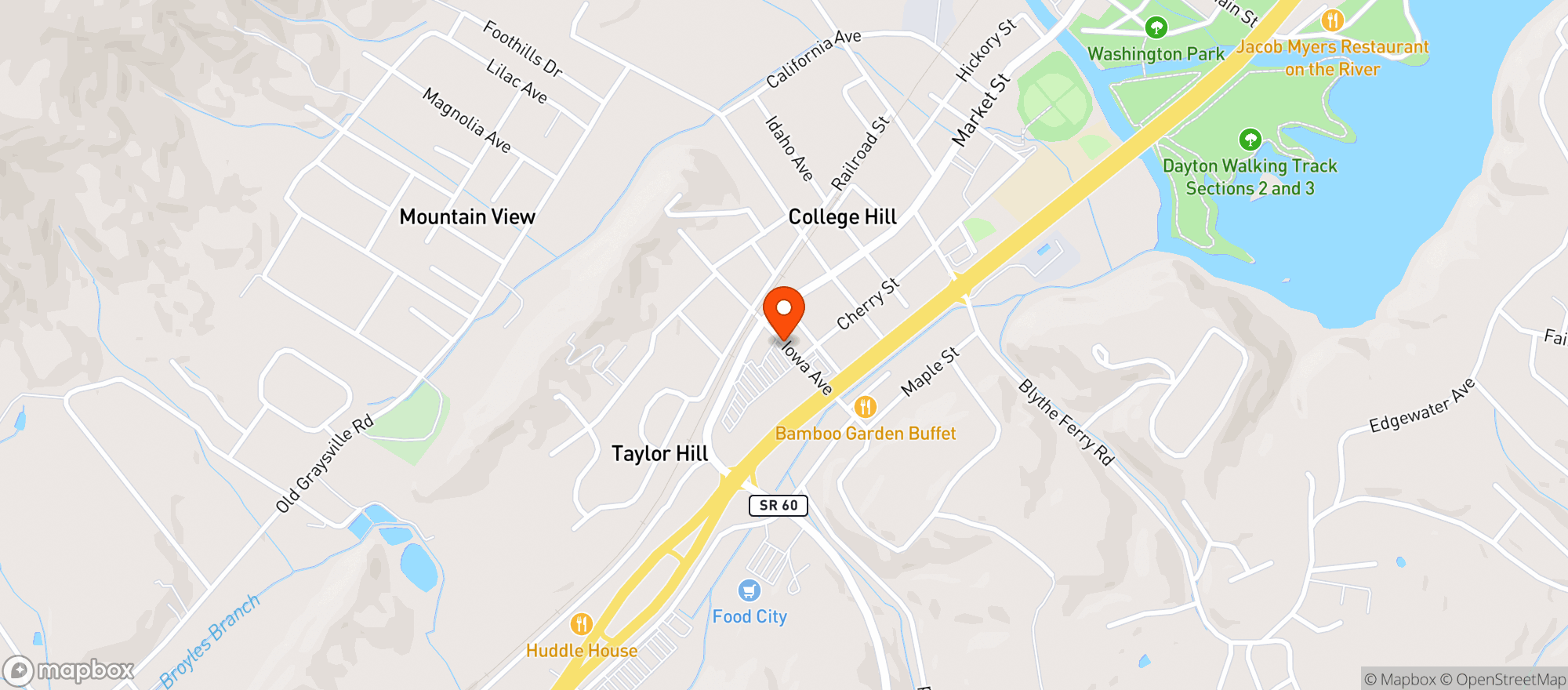 Map showing EXPRESS TOBACCO MART