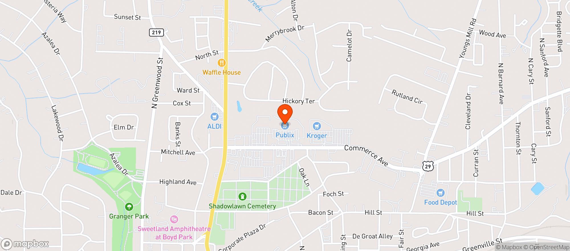 Map showing Publix