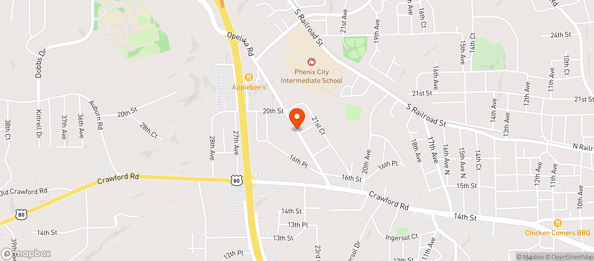 Map showing Moose Lodge