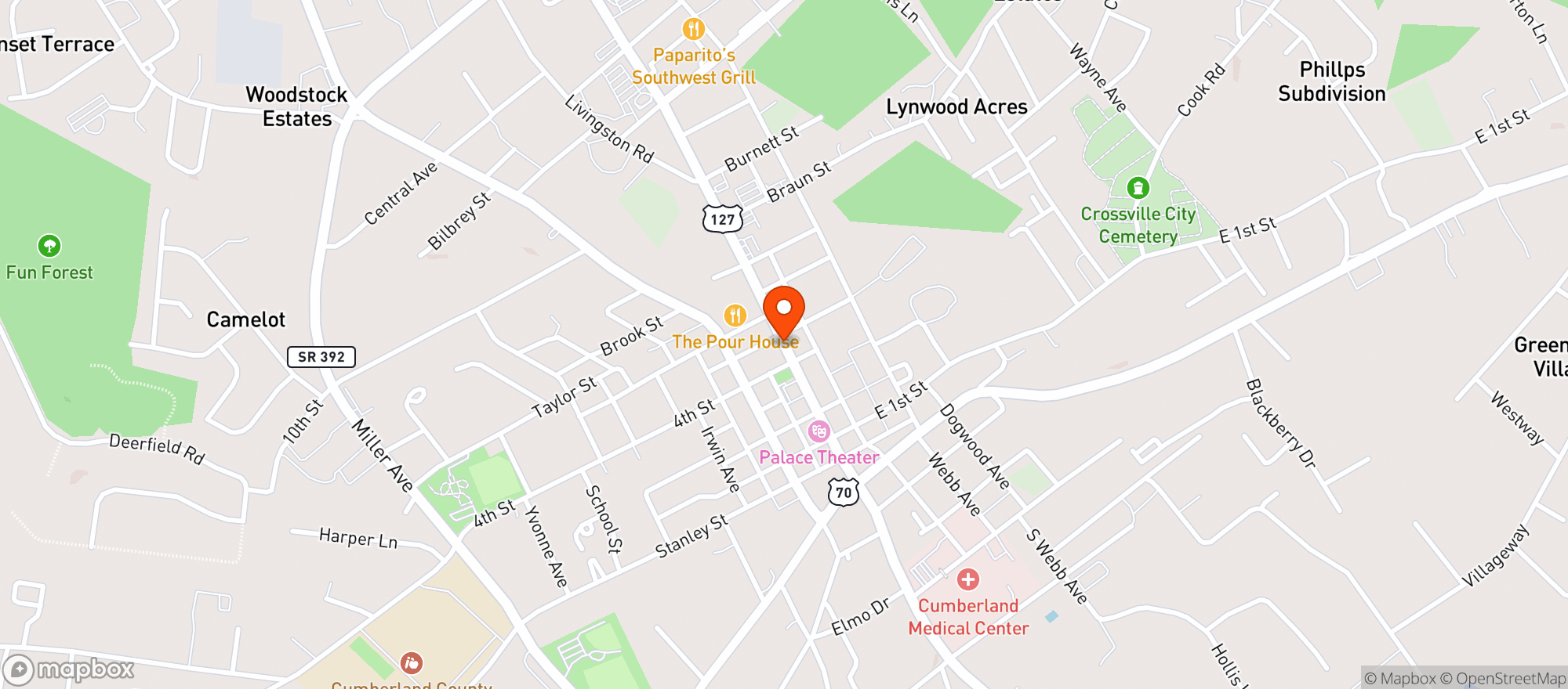 Map showing Food City