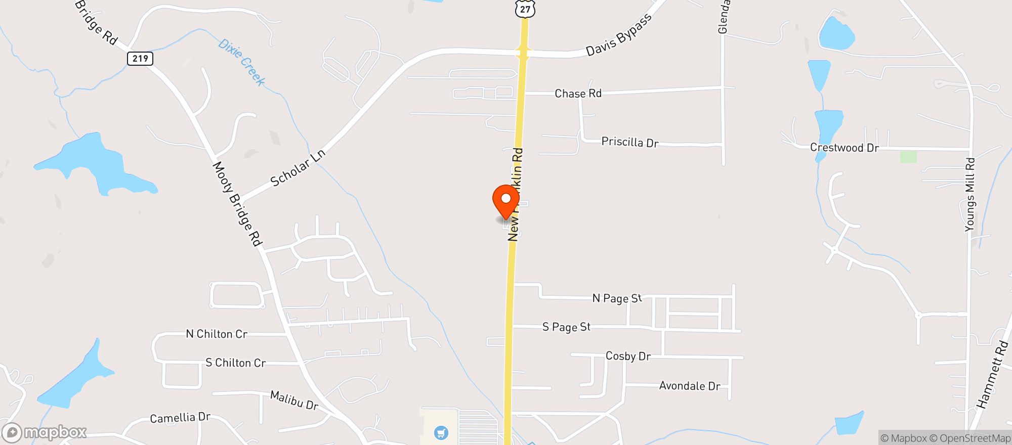 Map showing JK Food Mart