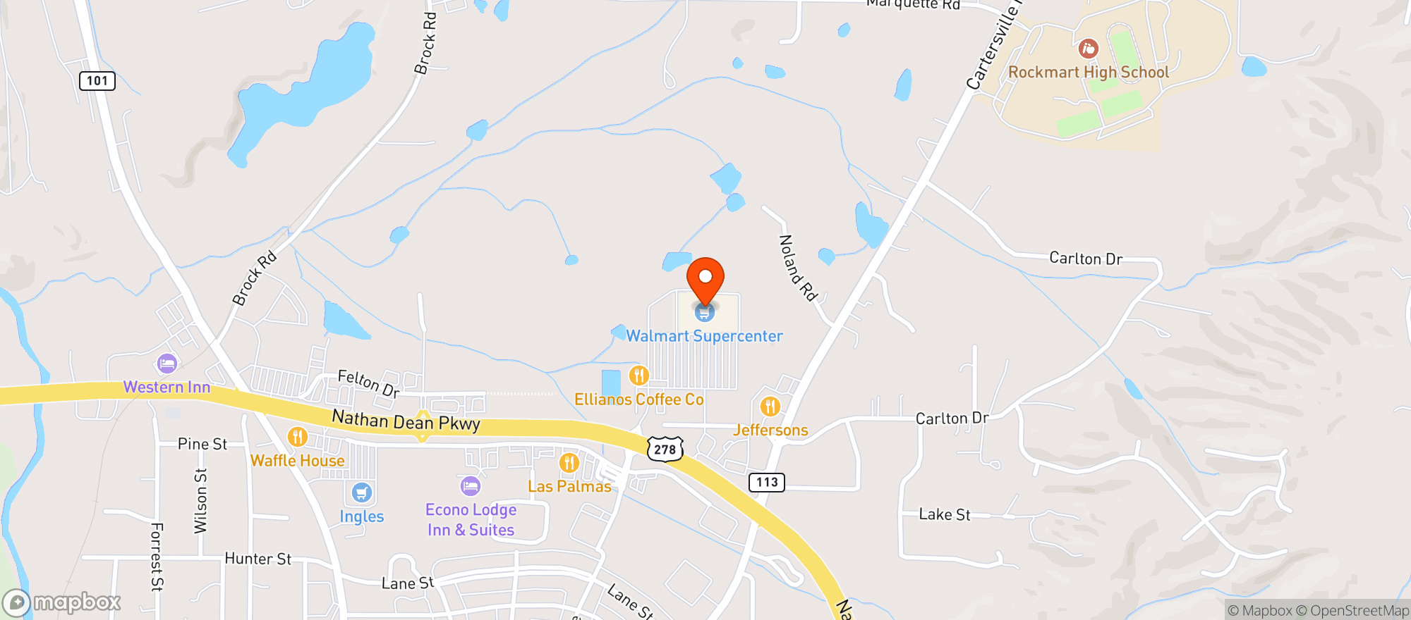 Map showing Walmart Supercenter
