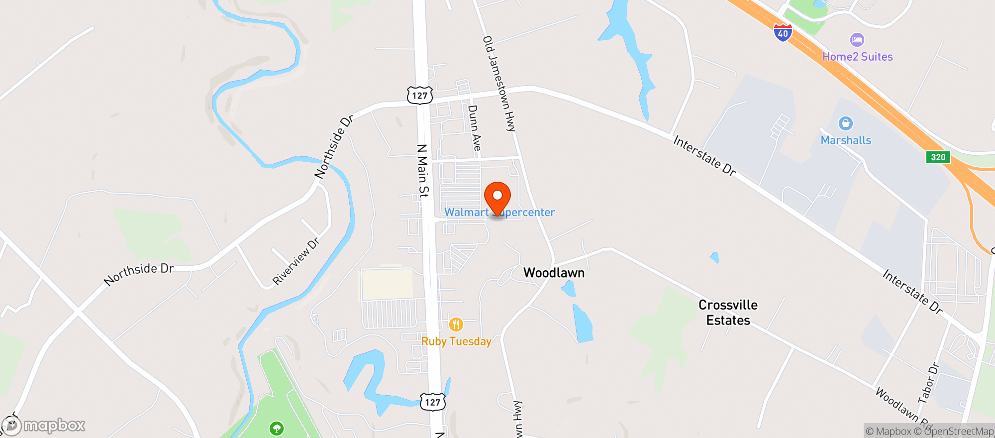Map showing Walmart Supercenter