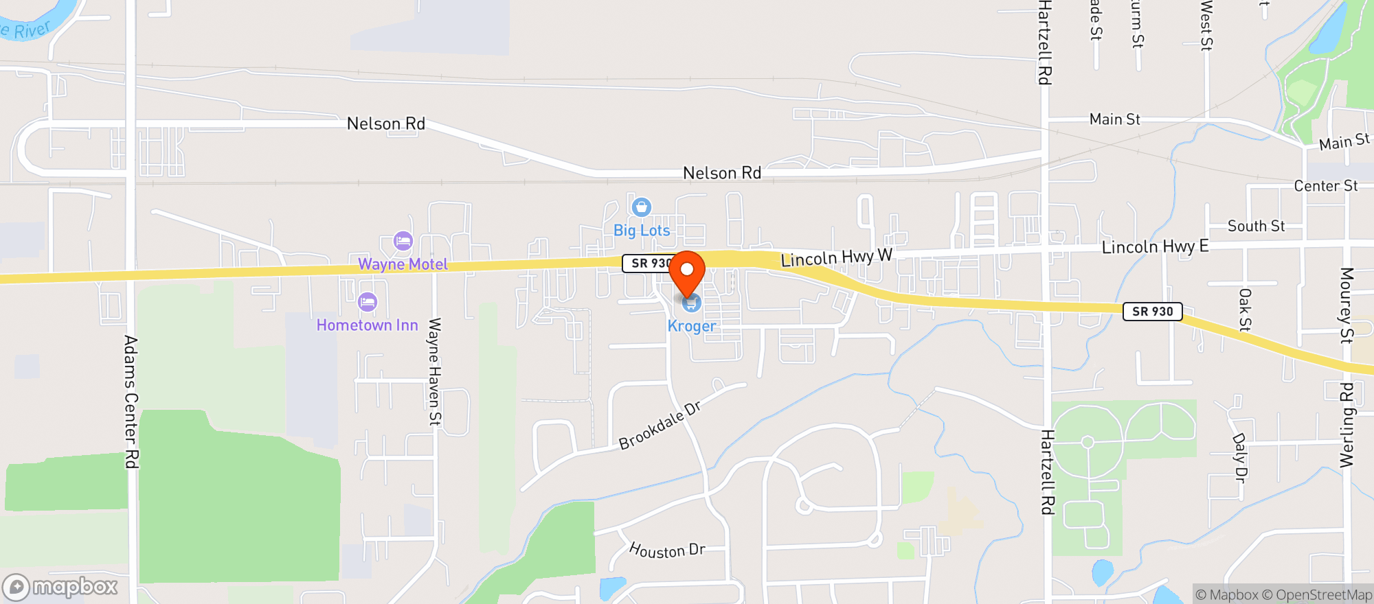 Map showing Kroger