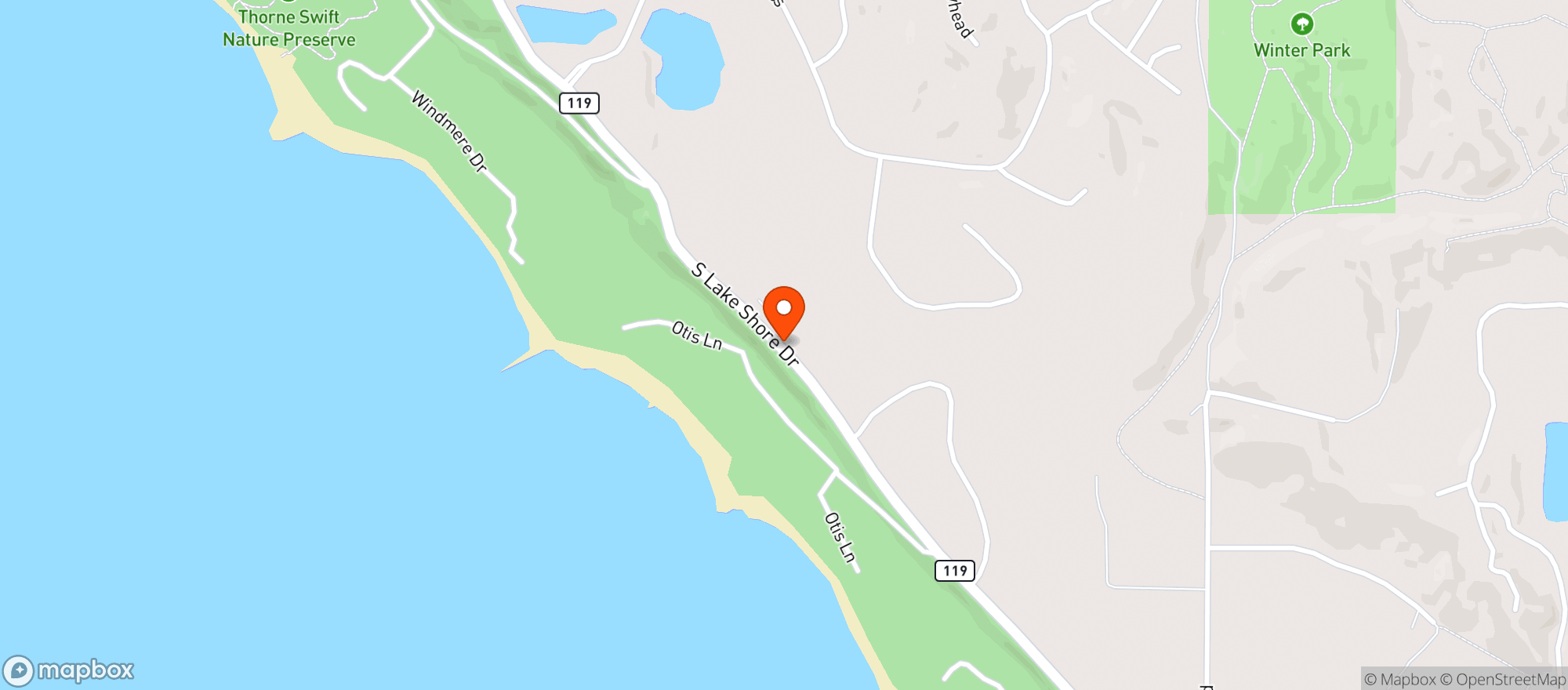 Map showing Otis Harbor Springs