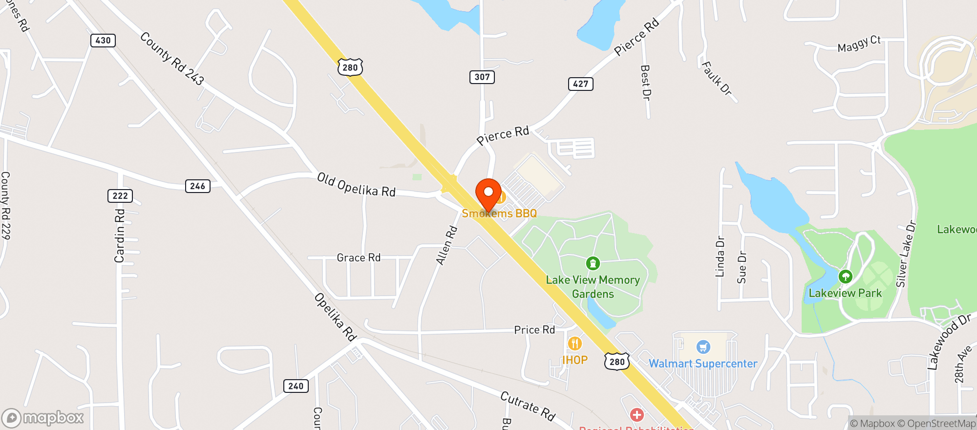 Map showing Walmart Supercenter