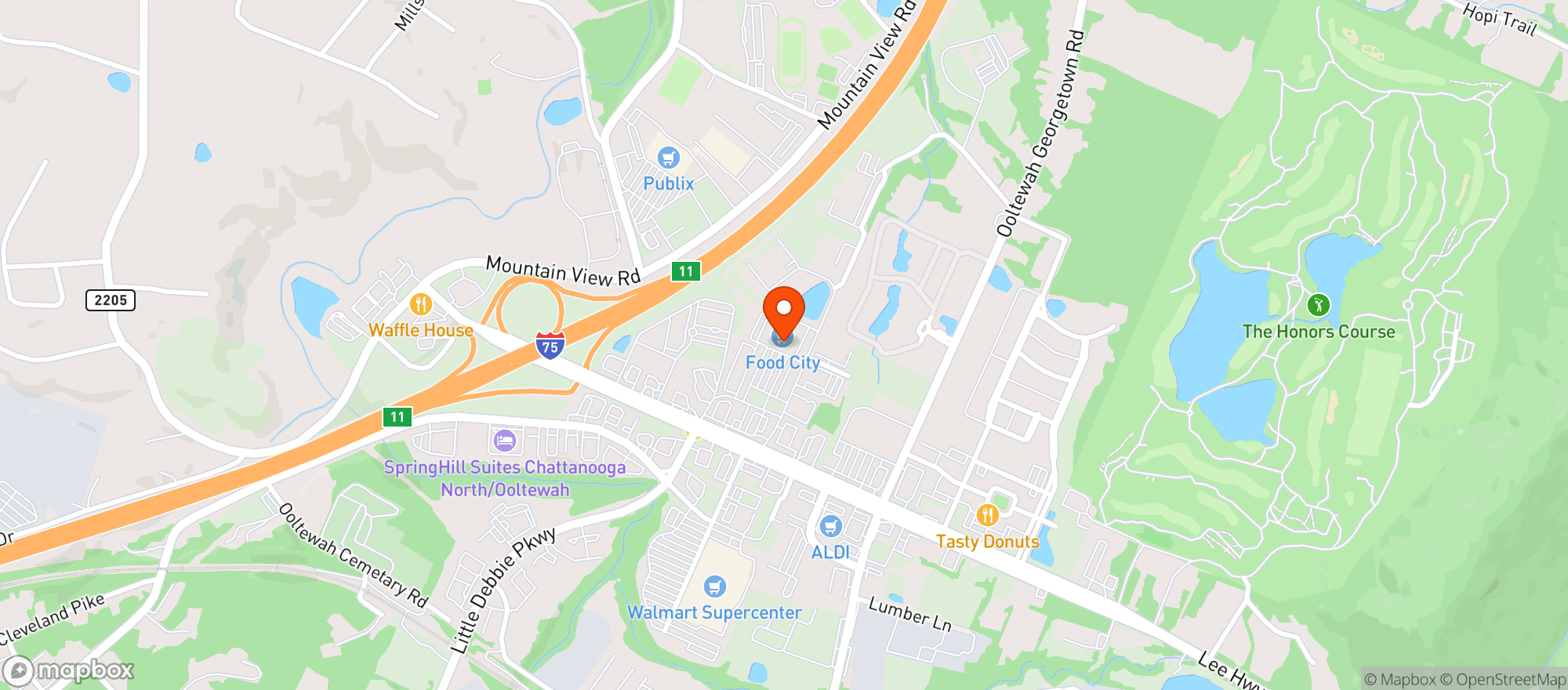 Map showing Food City
