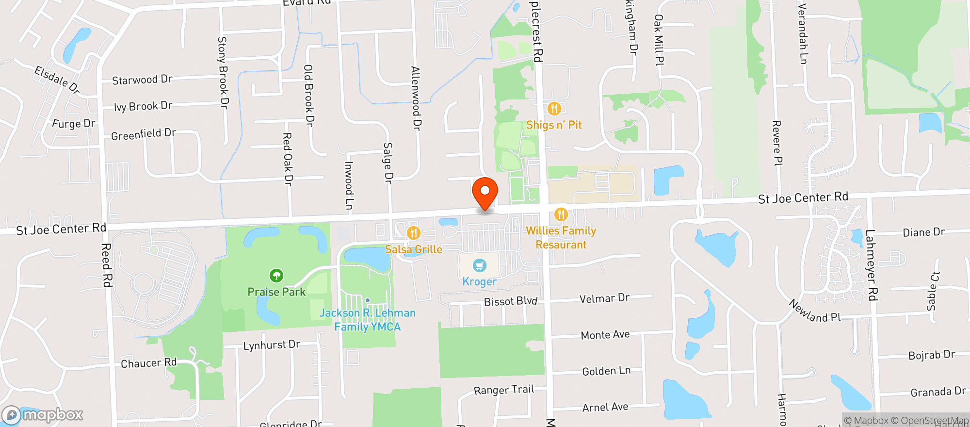 Map showing Kroger