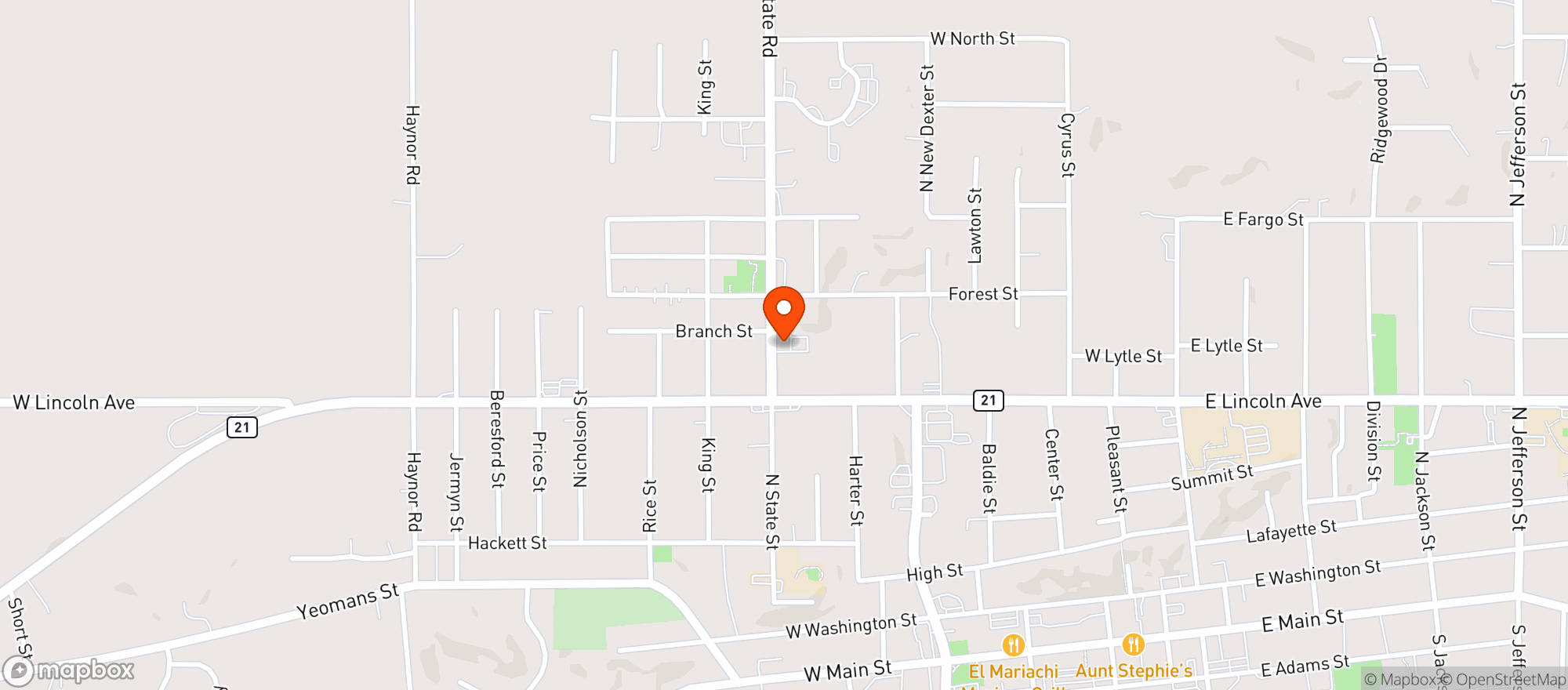 Map showing Renuccis Bar & Restaurant