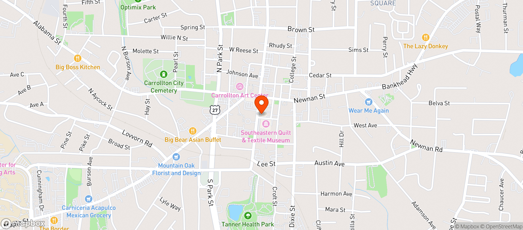 Map showing Brown Dog Deli