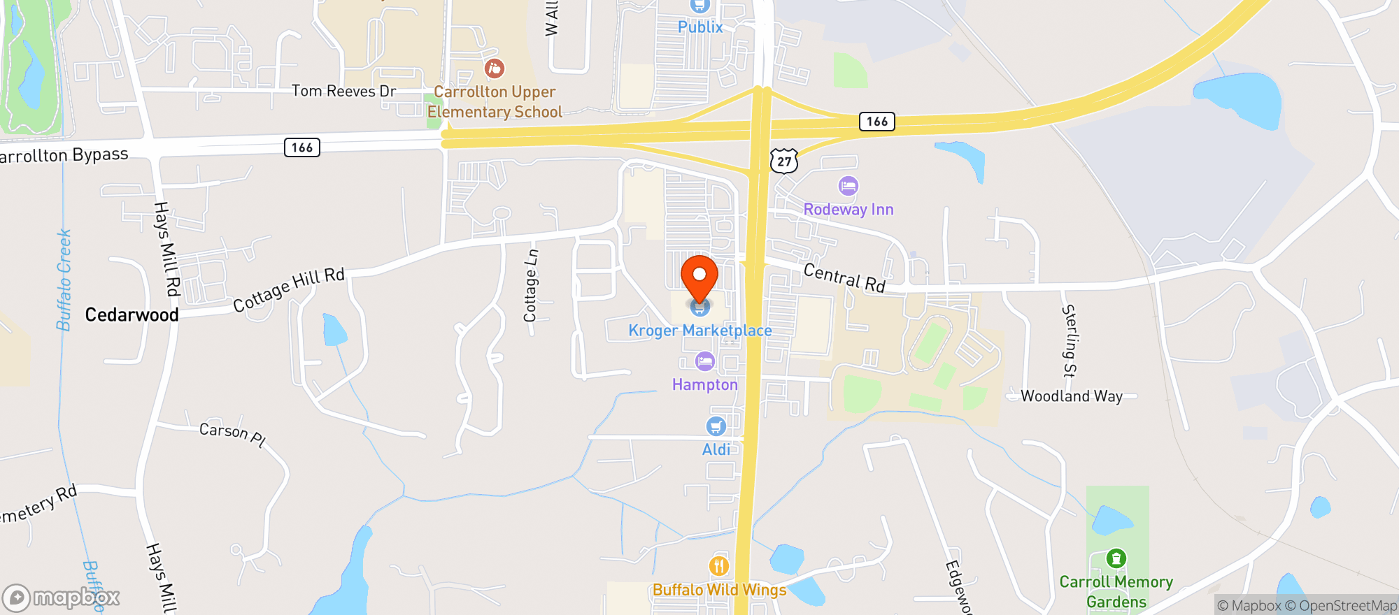 Map showing Kroger