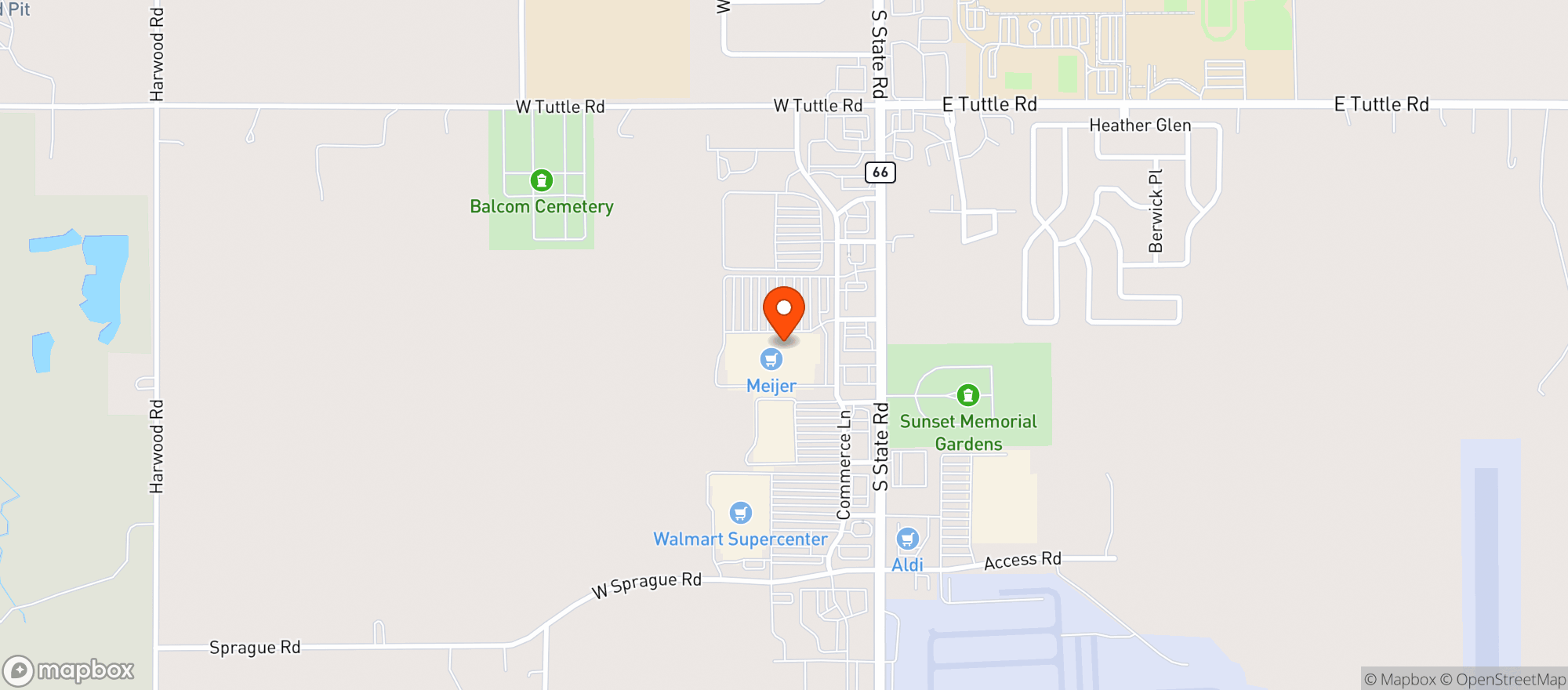 Map showing Meijer