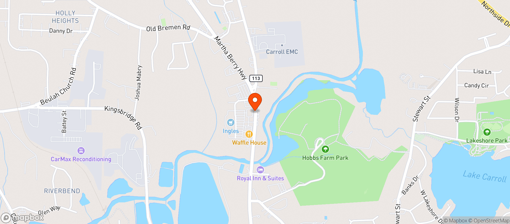 Map showing Carrollton Beverage