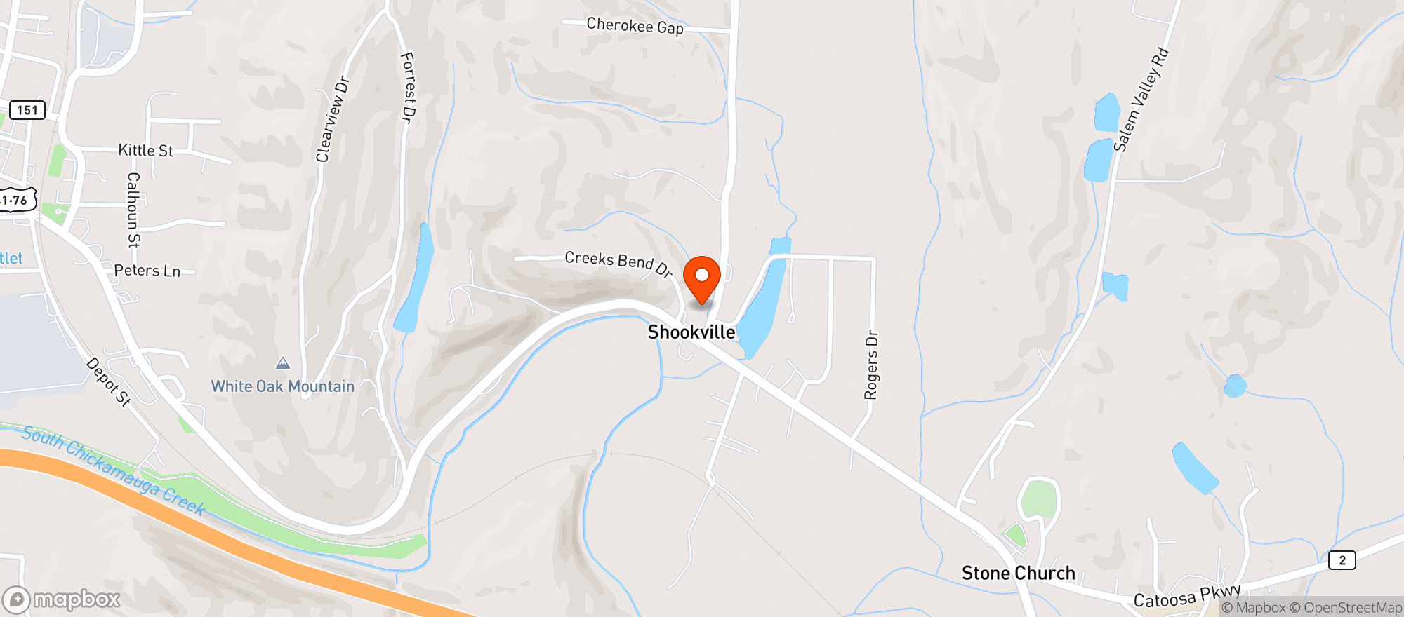 Map showing CHEROKEE VALLEY ROAD MARKET
