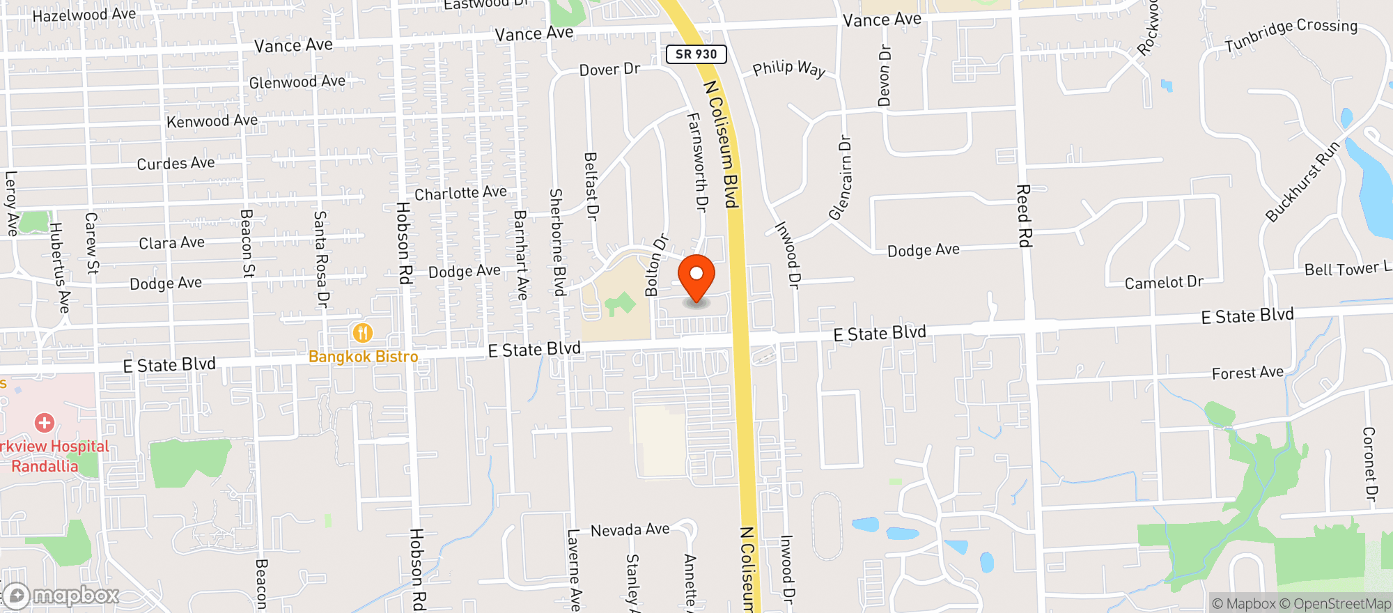 Map showing BELMONT BEVERAGE #7>MAIN