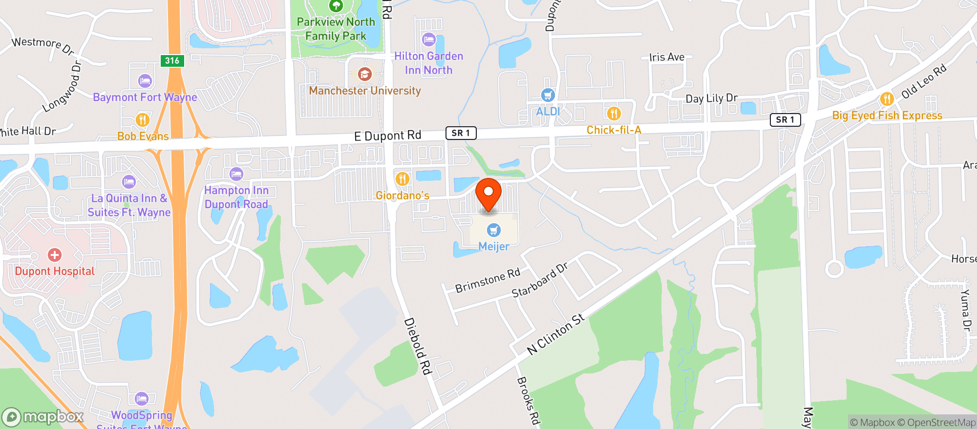 Map showing Meijer