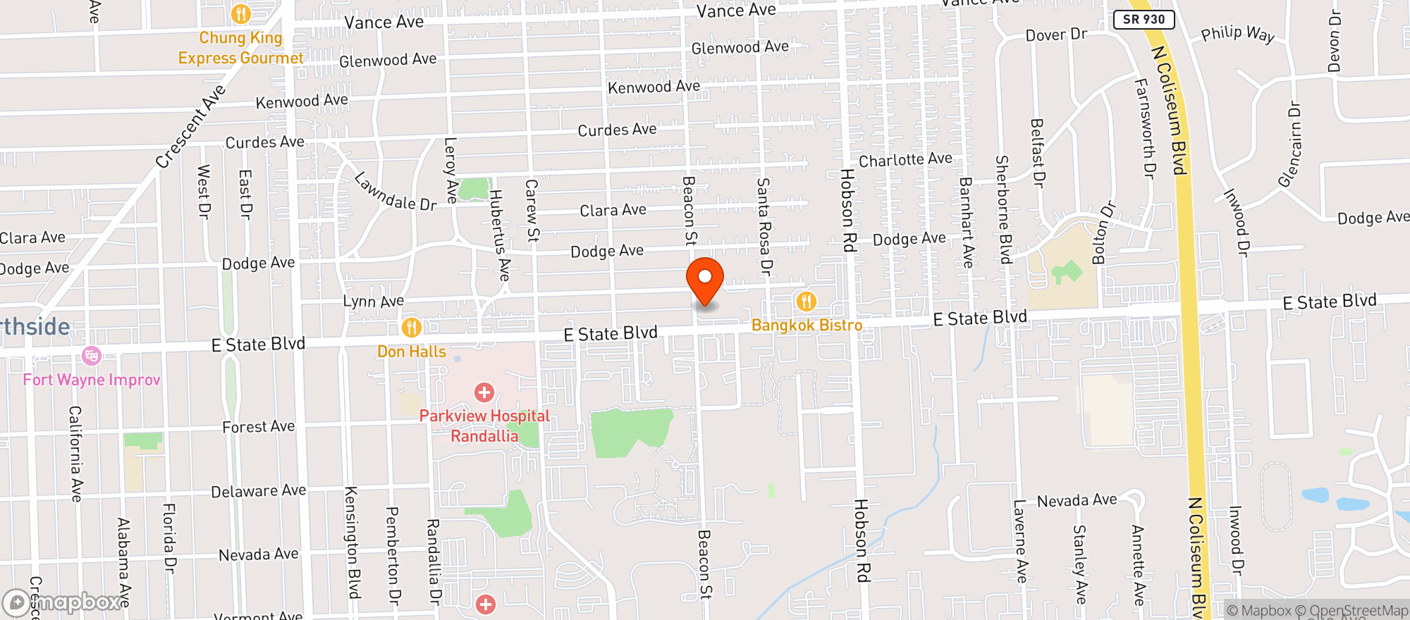 Map showing The Medicine Chest Pharmacy