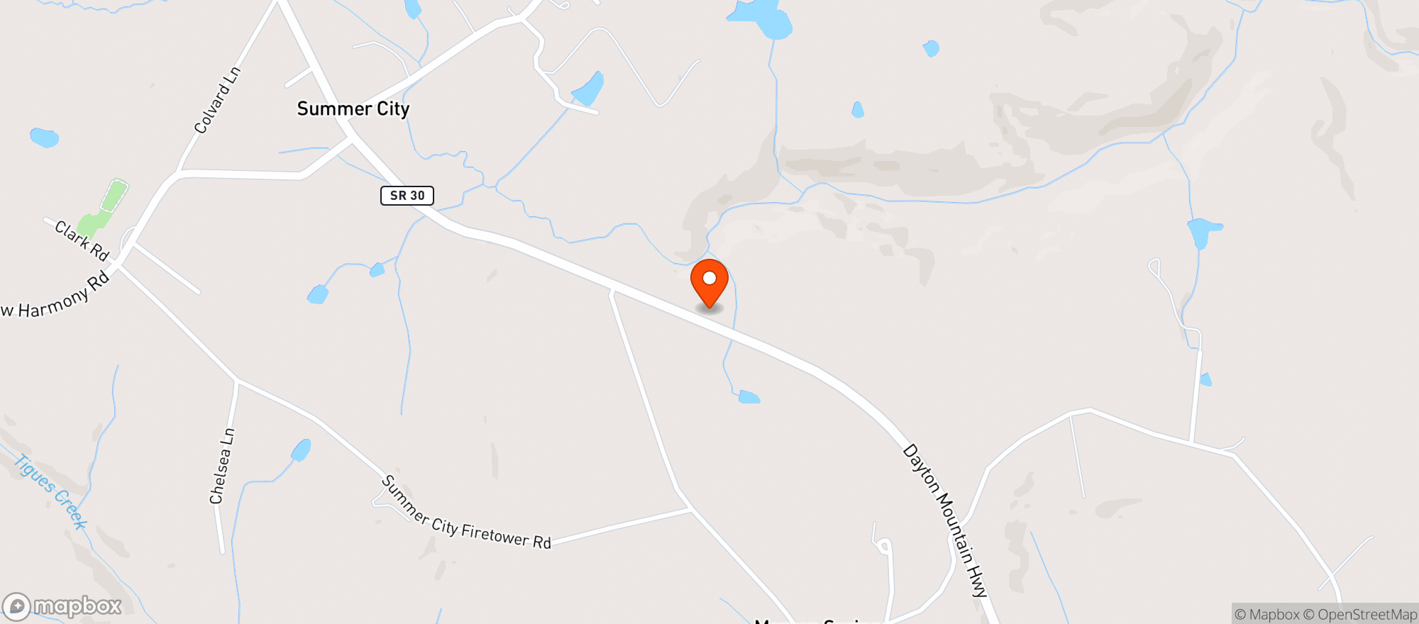 Map showing Xanders Store & Restaurant