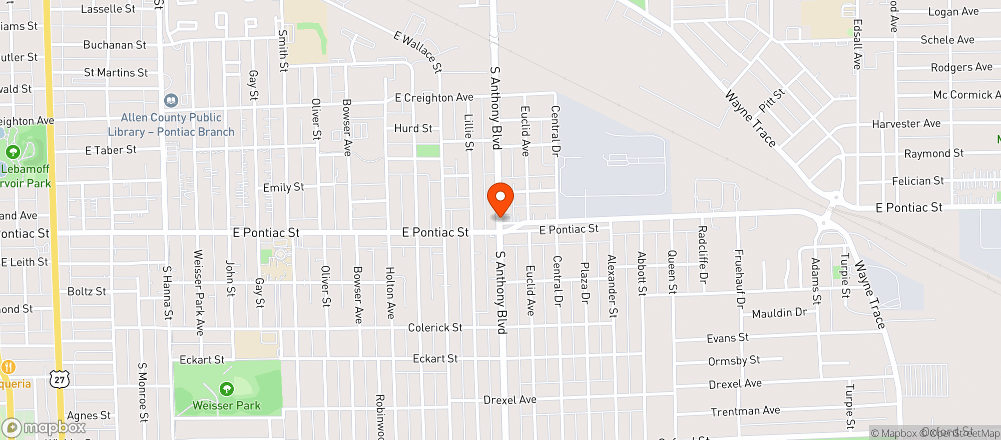 Map showing Belmont Beverage