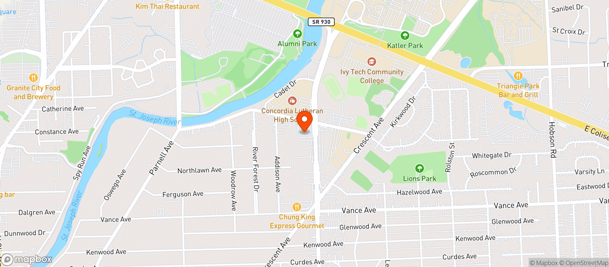 Map showing Health Food Shoppe